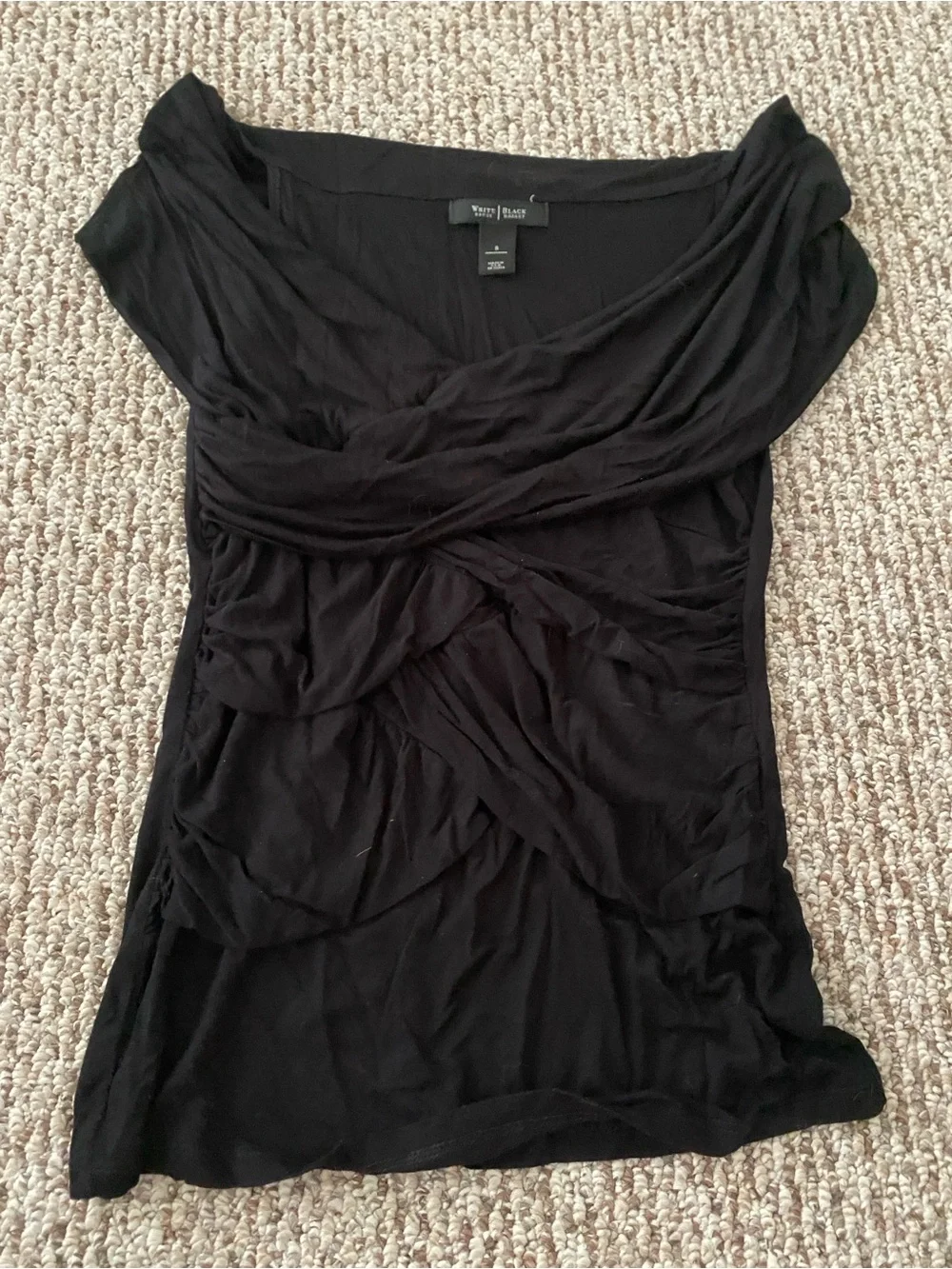 White House Black Market Black Twist-Front Tank Top